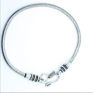 Tibetan Sterling Silver Bracelet – 925 Silver, Fancy Hook Closure, 8.5”​